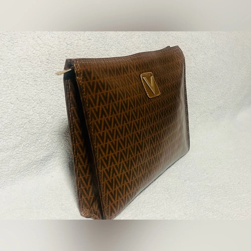 Mario Valentino Monogram Brown Clutch - Picture 2 of 14